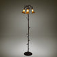 Meyda Lighting Tiffany Pond Lily 58" 3-Light Mahogany Bronze Floor Lamp With Amber Shade Glass
