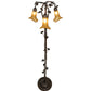 Meyda Lighting Tiffany Pond Lily 58" 3-Light Mahogany Bronze Floor Lamp With Amber Shade Glass