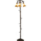 Meyda Lighting Tiffany Pond Lily 58" 3-Light Mahogany Bronze Floor Lamp With Amber Shade Glass