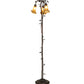 Meyda Lighting Tiffany Pond Lily 58" 3-Light Mahogany Bronze Floor Lamp With Amber Shade Glass