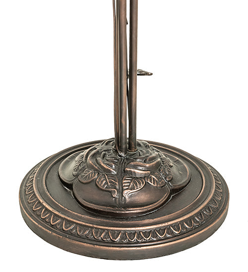 Meyda Lighting Tiffany Pond Lily 58" 3-Light Mahogany Bronze Floor Lamp With Amber Shade Glass
