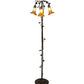Meyda Lighting Tiffany Pond Lily 58" 3-Light Mahogany Bronze Floor Lamp With Amber Shade Glass