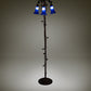 Meyda Lighting Tiffany Pond Lily 58" 3-Light Mahogany Bronze Floor Lamp With Blue Shade Glass