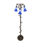 Meyda Lighting Tiffany Pond Lily 58" 3-Light Mahogany Bronze Floor Lamp With Blue Shade Glass