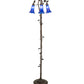 Meyda Lighting Tiffany Pond Lily 58" 3-Light Mahogany Bronze Floor Lamp With Blue Shade Glass