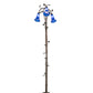 Meyda Lighting Tiffany Pond Lily 58" 3-Light Mahogany Bronze Floor Lamp With Blue Shade Glass