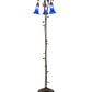 Meyda Lighting Tiffany Pond Lily 58" 3-Light Mahogany Bronze Floor Lamp With Blue Shade Glass