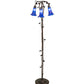 Meyda Lighting Tiffany Pond Lily 58" 3-Light Mahogany Bronze Floor Lamp With Blue Shade Glass