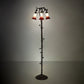 Meyda Lighting Tiffany Pond Lily 58" 3-Light Mahogany Bronze Floor Lamp With Green & Red Shade Glass