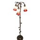 Meyda Lighting Tiffany Pond Lily 58" 3-Light Mahogany Bronze Floor Lamp With Green & Red Shade Glass