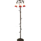 Meyda Lighting Tiffany Pond Lily 58" 3-Light Mahogany Bronze Floor Lamp With Green & Red Shade Glass