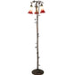 Meyda Lighting Tiffany Pond Lily 58" 3-Light Mahogany Bronze Floor Lamp With Green & Red Shade Glass