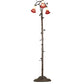 Meyda Lighting Tiffany Pond Lily 58" 3-Light Mahogany Bronze Floor Lamp With Green & Red Shade Glass