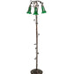 Meyda Lighting Tiffany Pond Lily 58" 3-Light Mahogany Bronze Floor Lamp With Green Shade Glass