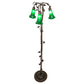 Meyda Lighting Tiffany Pond Lily 58" 3-Light Mahogany Bronze Floor Lamp With Green Shade Glass