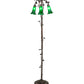 Meyda Lighting Tiffany Pond Lily 58" 3-Light Mahogany Bronze Floor Lamp With Green Shade Glass