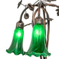 Meyda Lighting Tiffany Pond Lily 58" 3-Light Mahogany Bronze Floor Lamp With Green Shade Glass