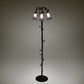 Meyda Lighting Tiffany Pond Lily 58" 3-Light Mahogany Bronze Floor Lamp With Grey Shade Glass