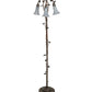 Meyda Lighting Tiffany Pond Lily 58" 3-Light Mahogany Bronze Floor Lamp With Grey Shade Glass