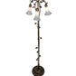 Meyda Lighting Tiffany Pond Lily 58" 3-Light Mahogany Bronze Floor Lamp With Grey Shade Glass