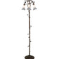 Meyda Lighting Tiffany Pond Lily 58" 3-Light Mahogany Bronze Floor Lamp With Grey Shade Glass