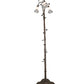 Meyda Lighting Tiffany Pond Lily 58" 3-Light Mahogany Bronze Floor Lamp With Grey Shade Glass