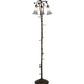 Meyda Lighting Tiffany Pond Lily 58" 3-Light Mahogany Bronze Floor Lamp With Grey Shade Glass