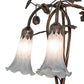 Meyda Lighting Tiffany Pond Lily 58" 3-Light Mahogany Bronze Floor Lamp With Grey Shade Glass