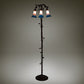 Meyda Lighting Tiffany Pond Lily 58" 3-Light Mahogany Bronze Floor Lamp With Pink & Blue Shade Glass