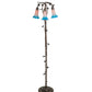 Meyda Lighting Tiffany Pond Lily 58" 3-Light Mahogany Bronze Floor Lamp With Pink & Blue Shade Glass