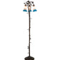 Meyda Lighting Tiffany Pond Lily 58" 3-Light Mahogany Bronze Floor Lamp With Pink & Blue Shade Glass