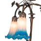 Meyda Lighting Tiffany Pond Lily 58" 3-Light Mahogany Bronze Floor Lamp With Pink & Blue Shade Glass