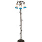 Meyda Lighting Tiffany Pond Lily 58" 3-Light Mahogany Bronze Floor Lamp With Pink & Blue Shade Glass