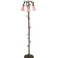 Meyda Lighting Tiffany Pond Lily 58" 3-Light Mahogany Bronze Floor Lamp With Pink Shade Glass