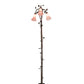 Meyda Lighting Tiffany Pond Lily 58" 3-Light Mahogany Bronze Floor Lamp With Pink Shade Glass