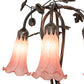 Meyda Lighting Tiffany Pond Lily 58" 3-Light Mahogany Bronze Floor Lamp With Pink Shade Glass