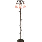 Meyda Lighting Tiffany Pond Lily 58" 3-Light Mahogany Bronze Floor Lamp With Pink Shade Glass