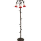 Meyda Lighting Tiffany Pond Lily 58" 3-Light Mahogany Bronze Floor Lamp With Pink & White Shade Glass