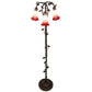 Meyda Lighting Tiffany Pond Lily 58" 3-Light Mahogany Bronze Floor Lamp With Pink & White Shade Glass