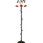 Meyda Lighting Tiffany Pond Lily 58" 3-Light Mahogany Bronze Floor Lamp With Pink & White Shade Glass