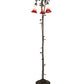 Meyda Lighting Tiffany Pond Lily 58" 3-Light Mahogany Bronze Floor Lamp With Pink & White Shade Glass