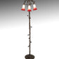 Meyda Lighting Tiffany Pond Lily 58" 3-Light Mahogany Bronze Floor Lamp With Pink & White Shade Glass