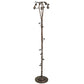 Meyda Lighting Tiffany Pond Lily 58" 3-Light Mahogany Bronze Floor Lamp With Violet Shade Glass