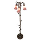 Meyda Lighting Tiffany Pond Lily 58" 3-Light Mahogany Bronze Floor Lamp With Violet Shade Glass