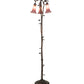 Meyda Lighting Tiffany Pond Lily 58" 3-Light Mahogany Bronze Floor Lamp With Violet Shade Glass