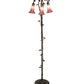 Meyda Lighting Tiffany Pond Lily 58" 3-Light Mahogany Bronze Floor Lamp With Violet Shade Glass