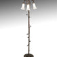 Meyda Lighting Tiffany Pond Lily 58" 3-Light Mahogany Bronze Floor Lamp With White Shade Glass