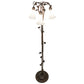 Meyda Lighting Tiffany Pond Lily 58" 3-Light Mahogany Bronze Floor Lamp With White Shade Glass