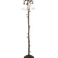 Meyda Lighting Tiffany Pond Lily 58" 3-Light Mahogany Bronze Floor Lamp With White Shade Glass