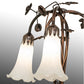 Meyda Lighting Tiffany Pond Lily 58" 3-Light Mahogany Bronze Floor Lamp With White Shade Glass
